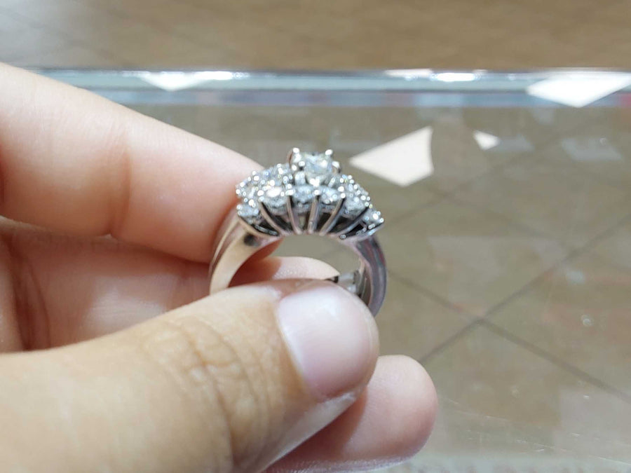 Ring - Engagement Set - White Gold 14k (.585) 10 grams Size 6.5