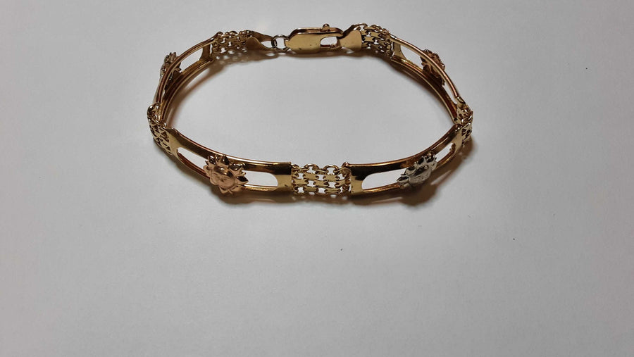 Bracelet - Tricolor Gold 10k (.417) 10.6 grams 7 inch