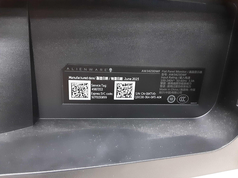 Alienware Aw3423dwf Black Computer Monitor