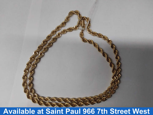 Rope Chain - Yellow Gold 14k (.585) 85.8 grams 30 inch