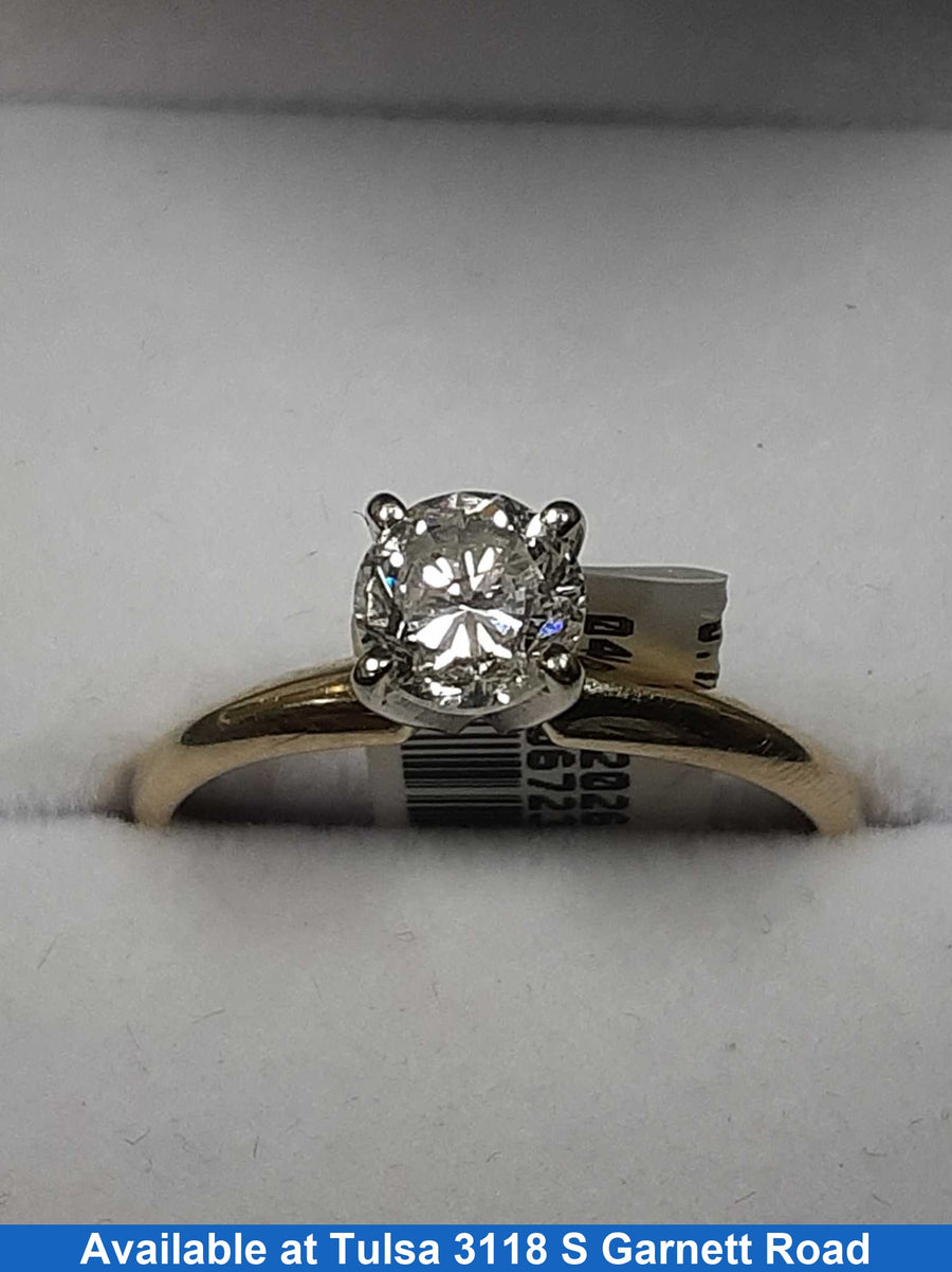 Women's Ring - Solitaire - Yellow Gold 14k (.585) 2 grams Size 8.5