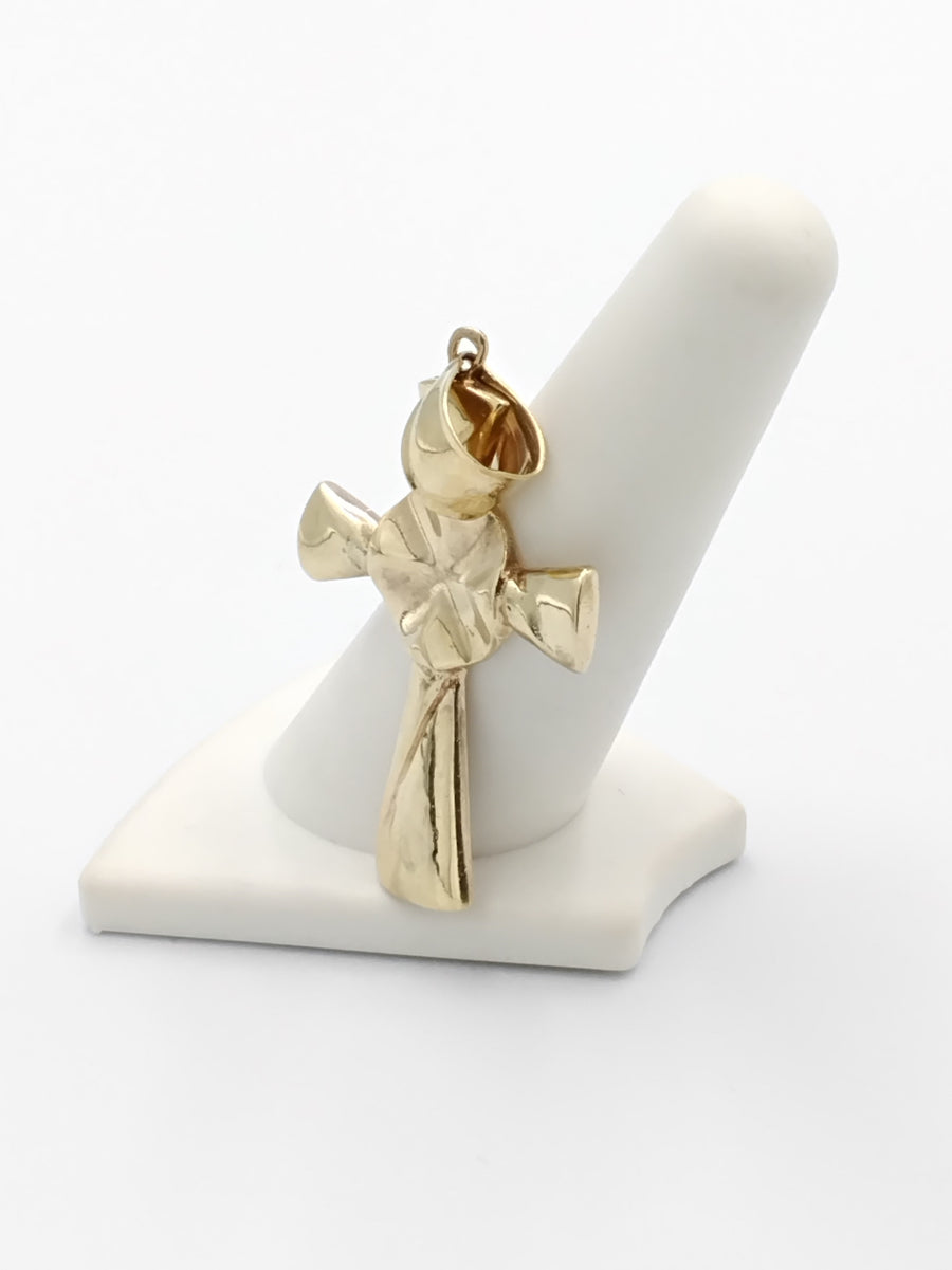 Yellow 10k Gold Cross Pendant (.417) 4.8 grams