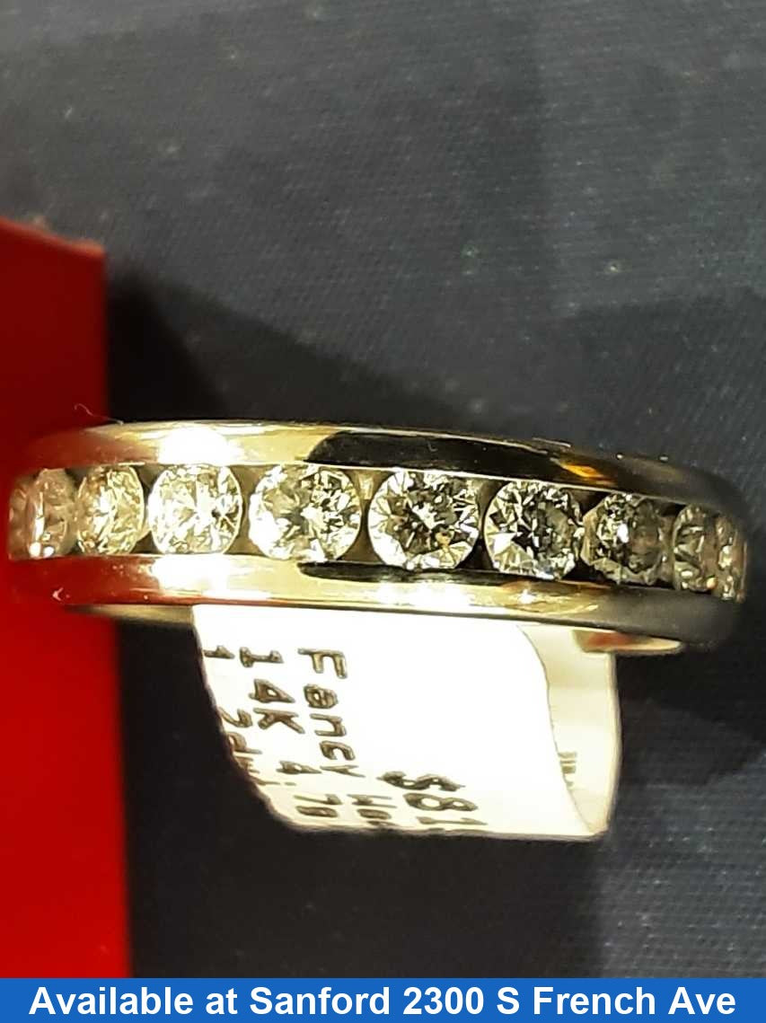 Ring - Wedding Band - White Gold 14k (.585) 4.7 grams Size 7.5