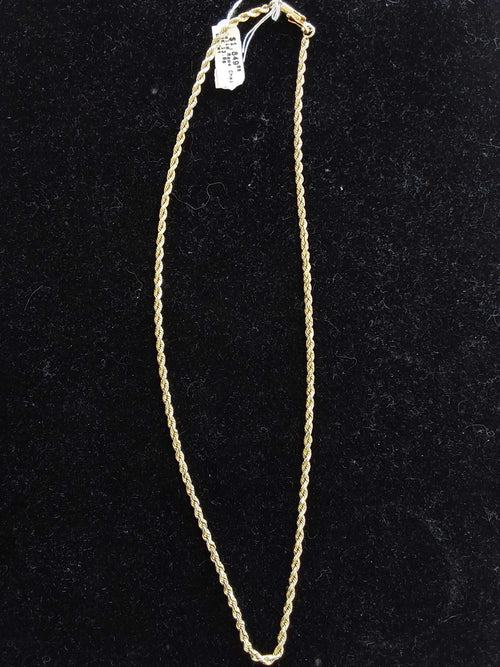 Rope Chain - Yellow Gold 14k (.585) 13 grams 20 inch