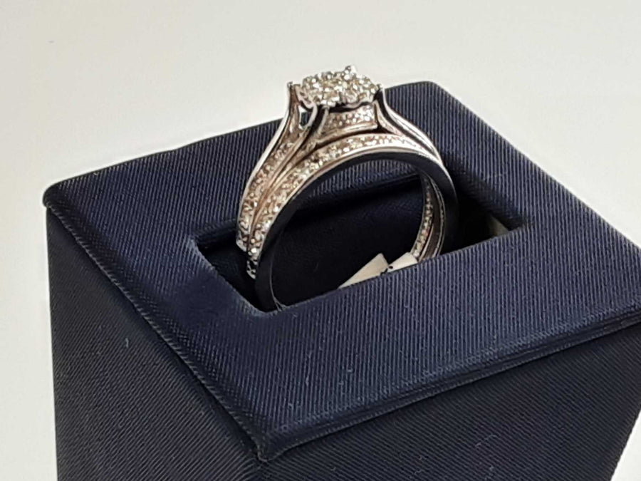 Ring - Engagement Set - White Gold 10k  Size 7