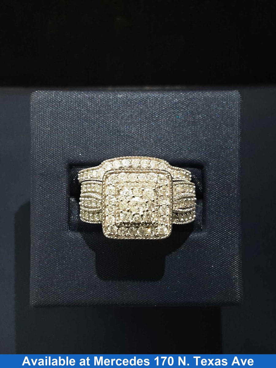 Ring - Engagement Set - White Gold 10k (.417) 6 grams Size 8.5