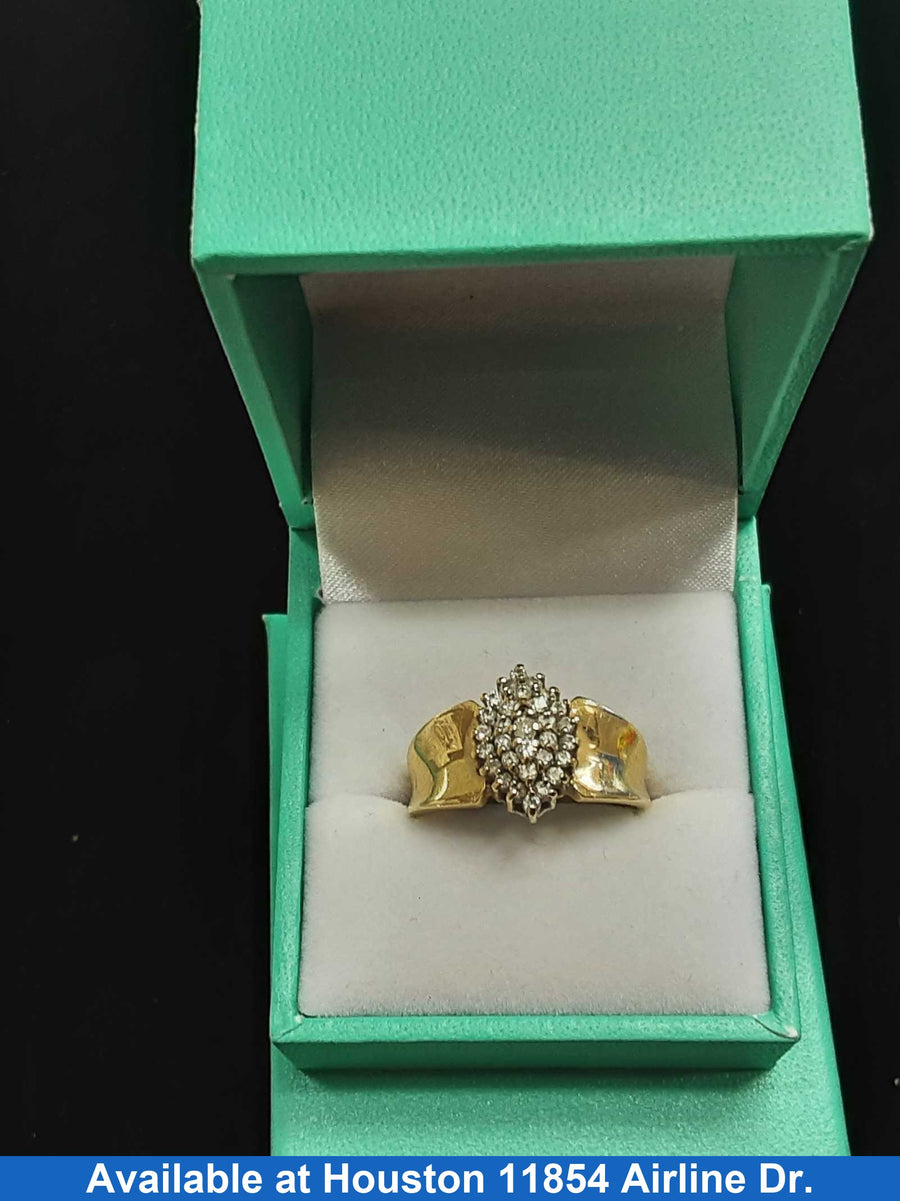 Women's Ring - Yellow Gold 14k (.585) 5.4 grams Size 10