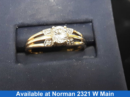 Women's Ring - Solitaire - Yellow Gold 10k (.417) 2.1 grams Size 7.5