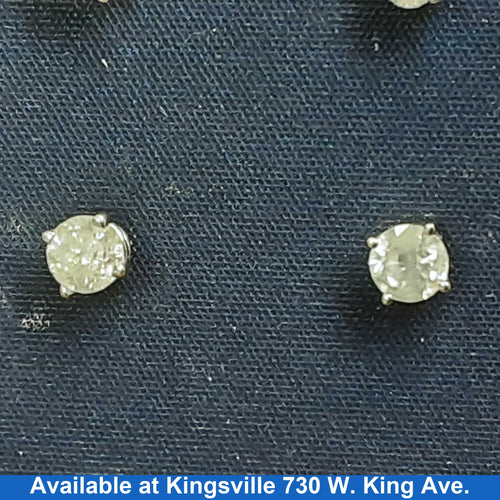 Double Stud Earrings - White Gold 14k (.585) 1.5 grams