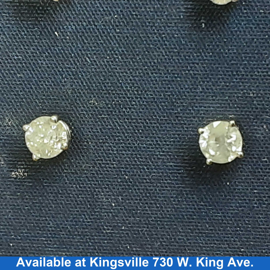 Double Stud Earrings - White Gold 14k (.585) 1.5 grams
