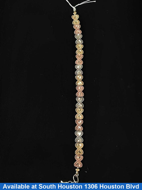 Bracelet - Tricolor Gold 10k (.417) 8.4 grams 8 inch