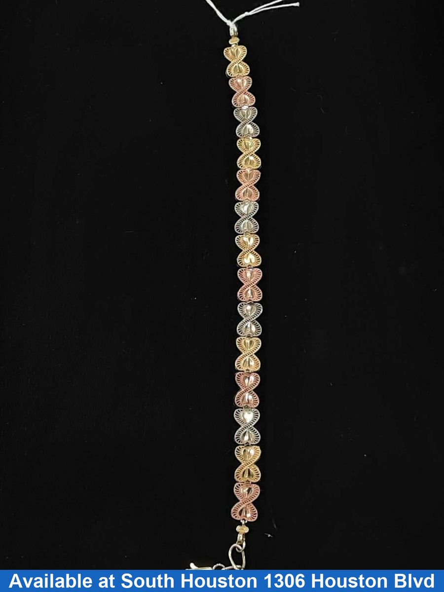 Bracelet - Tricolor Gold 10k (.417) 8.4 grams 8 inch