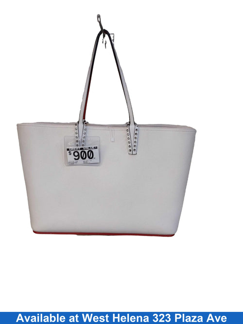 Christian Louboutin Soft Small Tote Bag In Grained Leather Beige / Tan Purse / Handbag