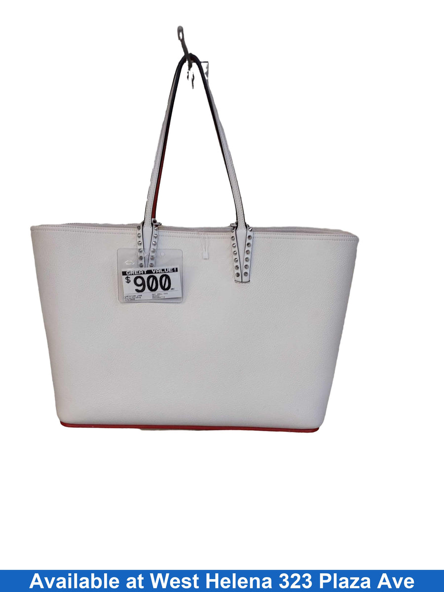 Christian Louboutin Soft Small Tote Bag In Grained Leather Beige / Tan Purse / Handbag