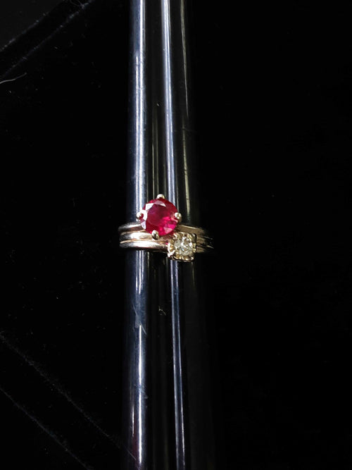 Ring - Wedding Set - White Gold 10k (.417) 5.1 grams Size 8