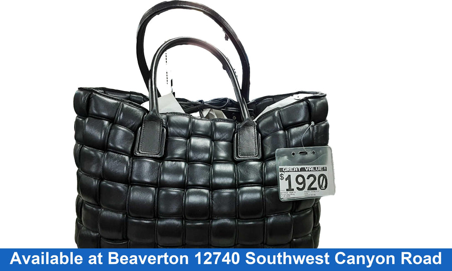 Bottega Veneta Padded Intreccio Leather Tote Black Purse / Handbag