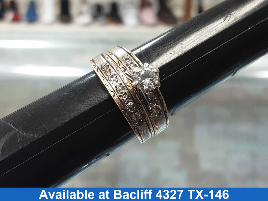 Ring - Engagement Set - Yellow Gold 14k (.585) 2.4 grams Size 5.5