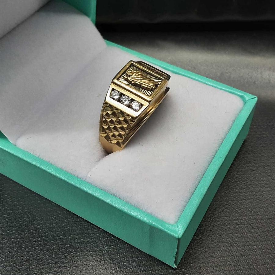 Men's Ring - Yellow Gold 10k (.417) 5.4 grams Size 8.5