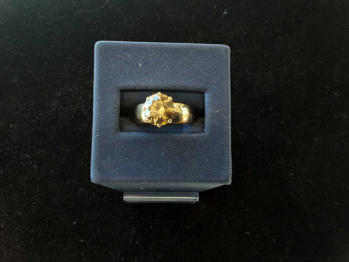 Women's Ring - Solitaire - Yellow Gold 14k (.585) 4.6 grams Size 20