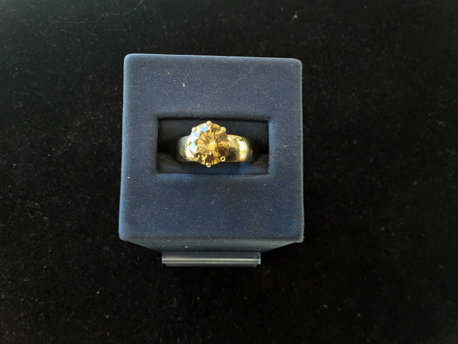 Women's Ring - Solitaire - Yellow Gold 14k (.585) 4.6 grams Size 20