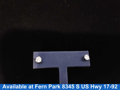 Double Stud Earrings - White Gold 14k (.585) 1.5 grams
