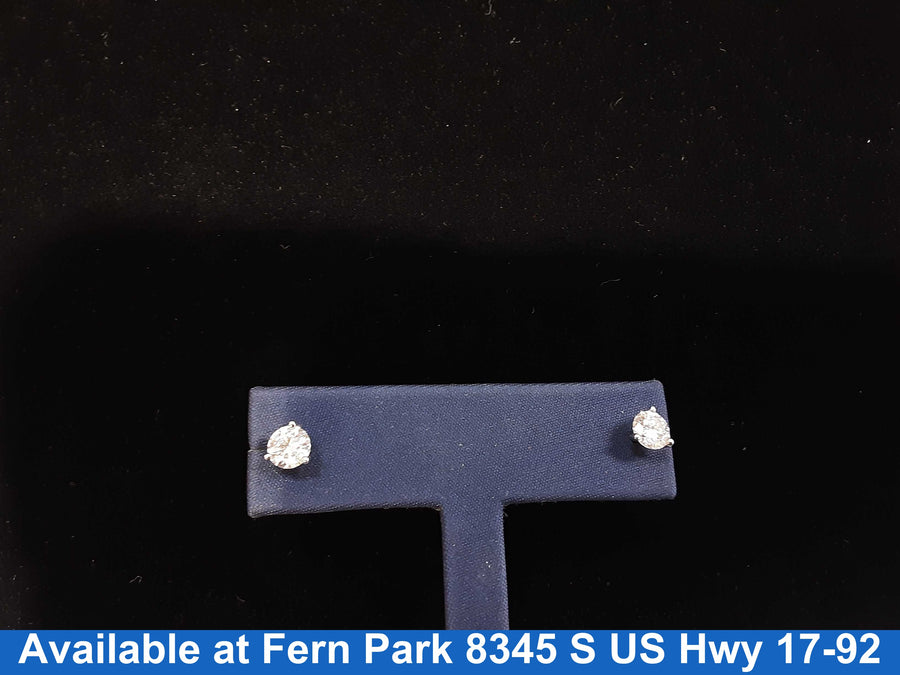 Double Stud Earrings - White Gold 14k (.585) 1.5 grams