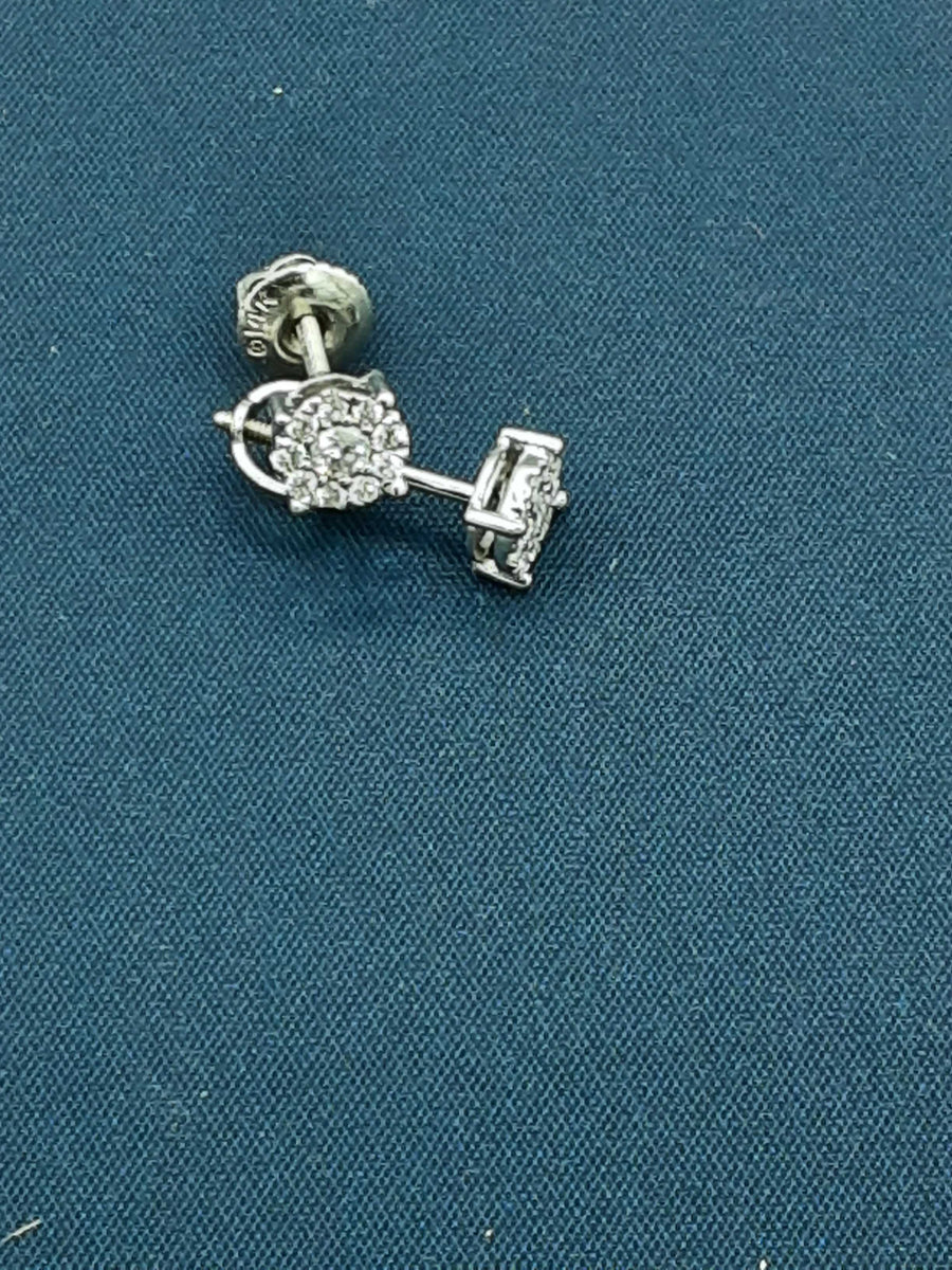 Double Stud Earring - White Gold 10k (.417) 1 grams