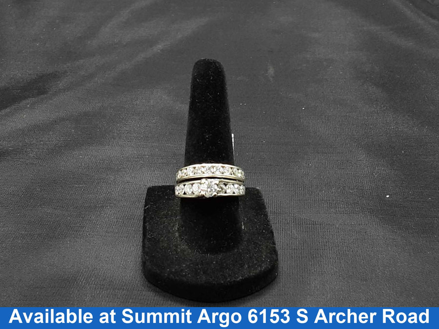 Ring - Engagement Set - White Gold 14k (.585) 9.2 grams Size 7