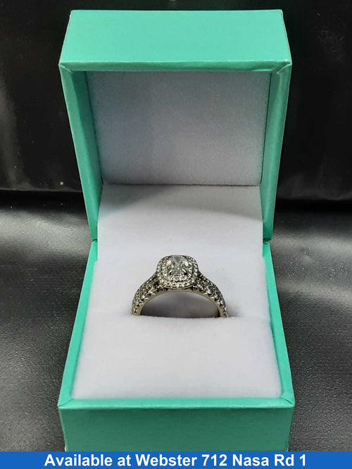 Women's Ring - Anniversary - White Gold 18k (.750) 6.5 grams Size 7
