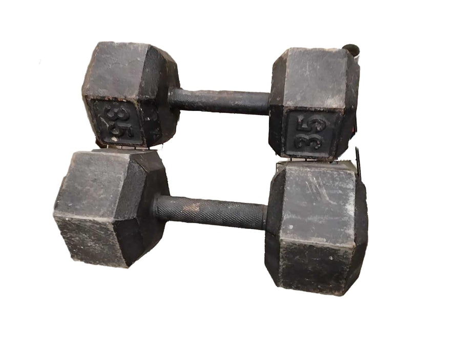 Pair Of 35 Dumnbell 35 Dumbell Black Free Weight