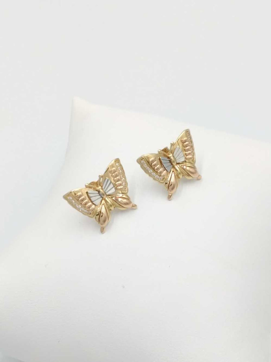 Earrings - Tricolor Gold 14k (.585) 4.6 grams