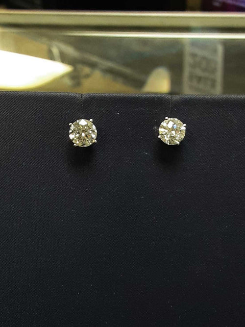 Double Stud Earring - White Gold 14k (.585) 1.4 grams