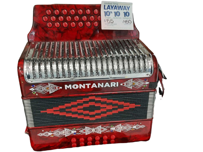 Montanari Red Button Accordion