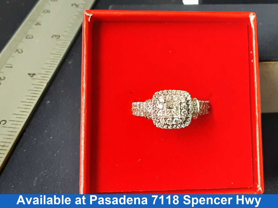 Ring - Wedding Set - White Gold 14k (.585) 5.5 grams Size 20