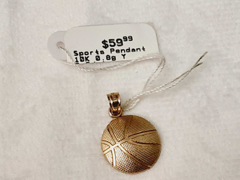 10k Yellow Gold Baketball Pendant