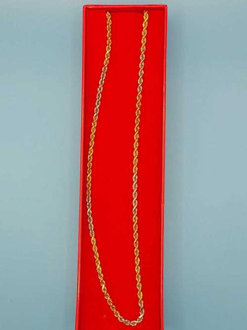 Rope Chain - Tricolor Gold 14k (.585) 19.6 grams 22 inch