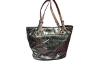 Michael Kors Metallic Logo Tote Bag Silver Purse / Handbag