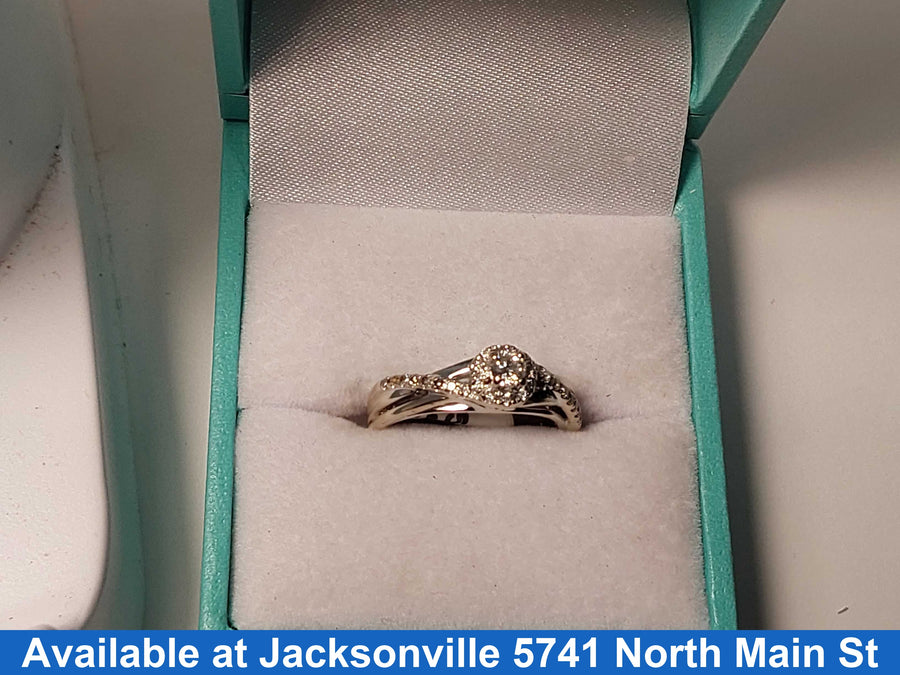 Ring - Engagement Set - White Gold 10k (.417) 3.2 grams Size 5