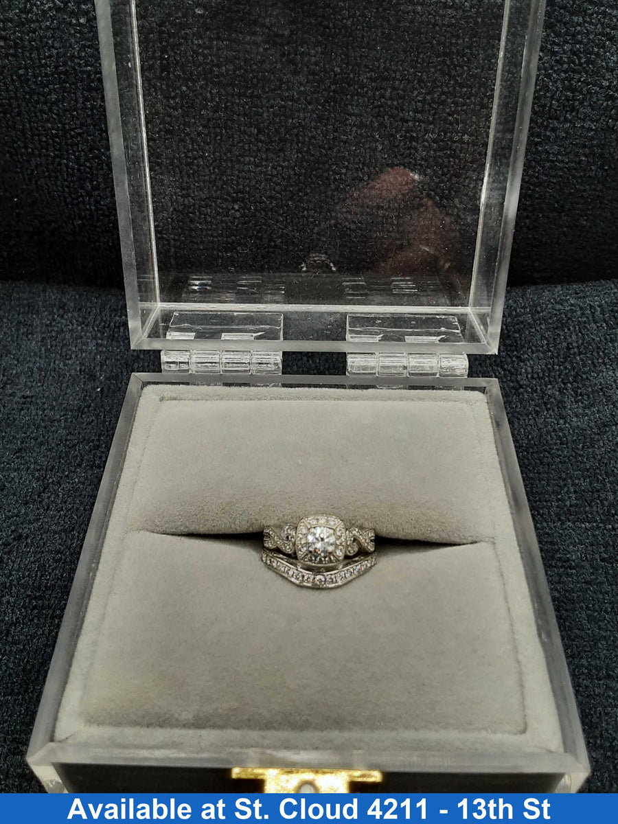 Ring - Wedding Set - White Gold 10k (.417) 6.4 grams Size 5.5