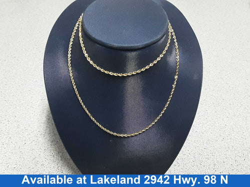 Rope Chain - Yellow Gold 10k (.417) 3.4 grams 16 inch