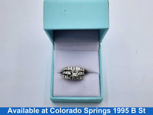 Ring - Engagement Set - White Gold 14k (.585) 8.2 grams Size 4