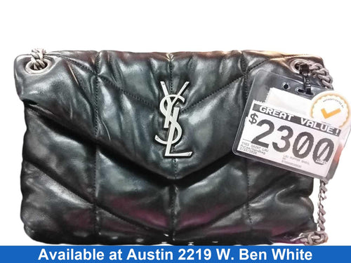 Yves Saint Laurent Lou Puffer Shoulder Bag Black Purse / Handbag