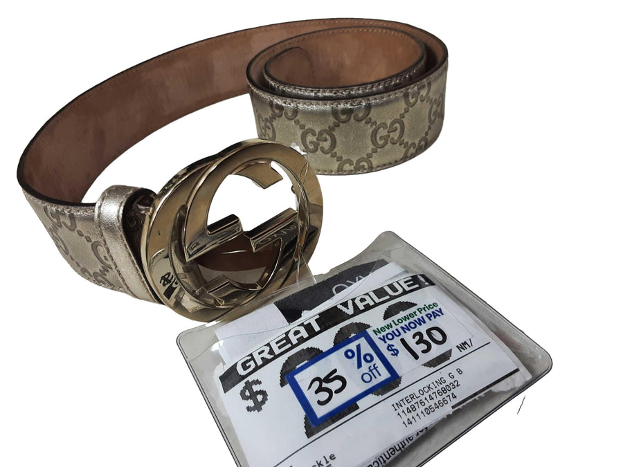 Gucci Interlocking G Buckle Gold Belt / Buckle