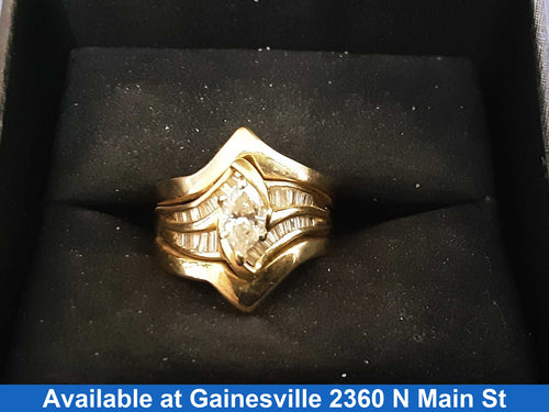 Ring - Wedding Set - Yellow Gold 14k (.585) 10.5 grams Size 8