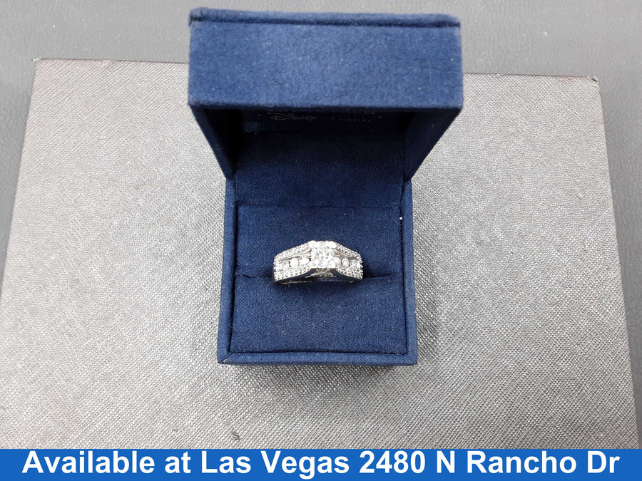 Ring - Wedding Set - White Gold 14k (.585) 7.8 grams Size 9
