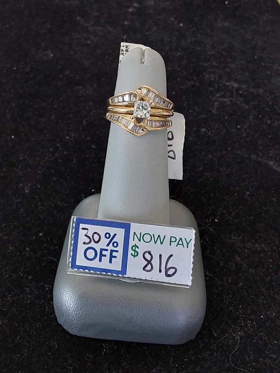 Ring - Wedding Set - Yellow Gold 14k (.585) 6.6 grams Size 5