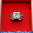 Ring - Wedding Set - White Gold 10k (.417) 6 grams Size 7.5
