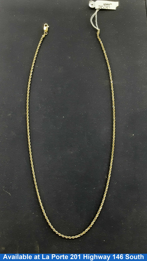 Rope Chain - Yellow Gold 14k (.585) 6.4 grams 18 inch