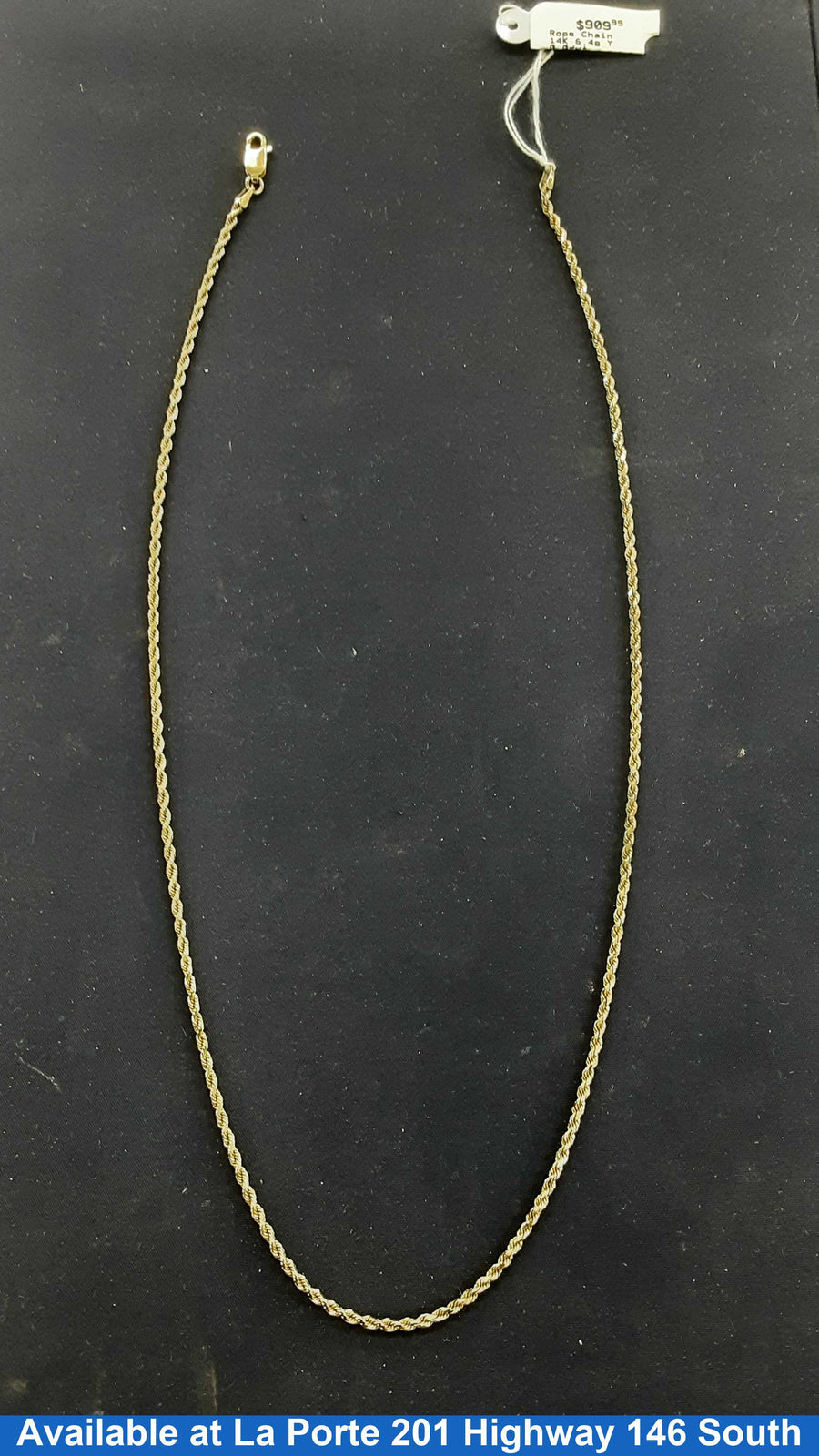 Rope Chain - Yellow Gold 14k (.585) 6.4 grams 18 inch