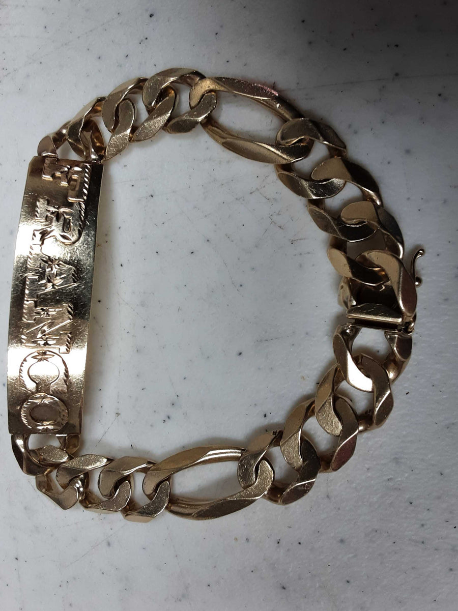 ID Bracelet - Yellow Gold 14k (.585) 37 grams 8 inch